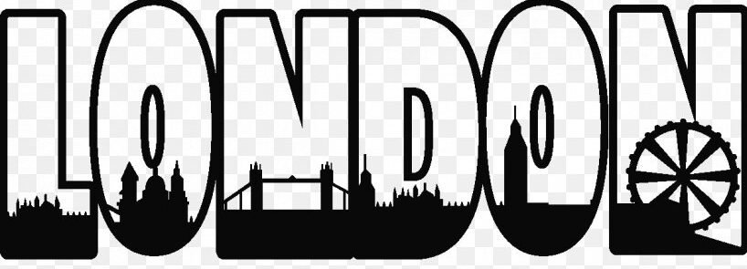 London skyline and iconic landmarks silhouette.